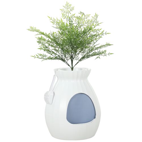 PawHut Szagtalanító Macskaalom Doboz Tál Formában ABS és Rozsdamentes Acélból, Fehér