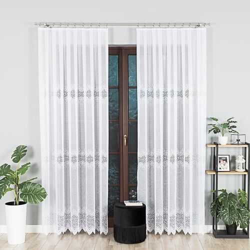 VIOLETTA - Készre varrt jacquard függöny egyenes szegéllyel - 300x250 cm - fehér 146865437
