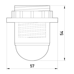 Bakelit foglalat gyűrűvel E27 fekete - EX-S9100008