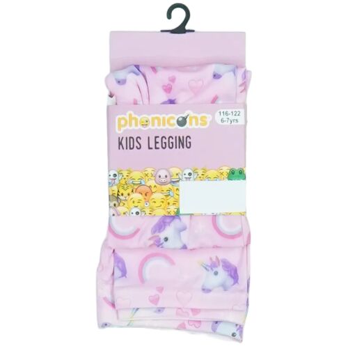 Phonicons Lány Leggings 122-es méret unikornis, szivárvány és szívecske mintával - Gyerek leggings