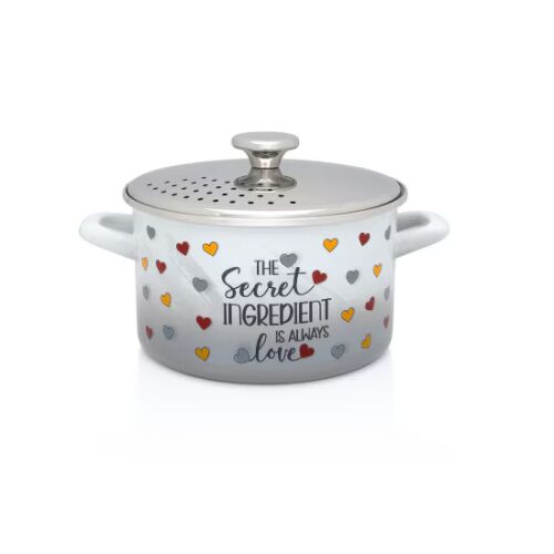 Плитък емайлиран съд с капак 20 Металац 146868384