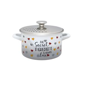 Emaillierter tiefer Kochtopf mit Deckel 16 Metalac 146868417 - Koch- & Backgeschirr