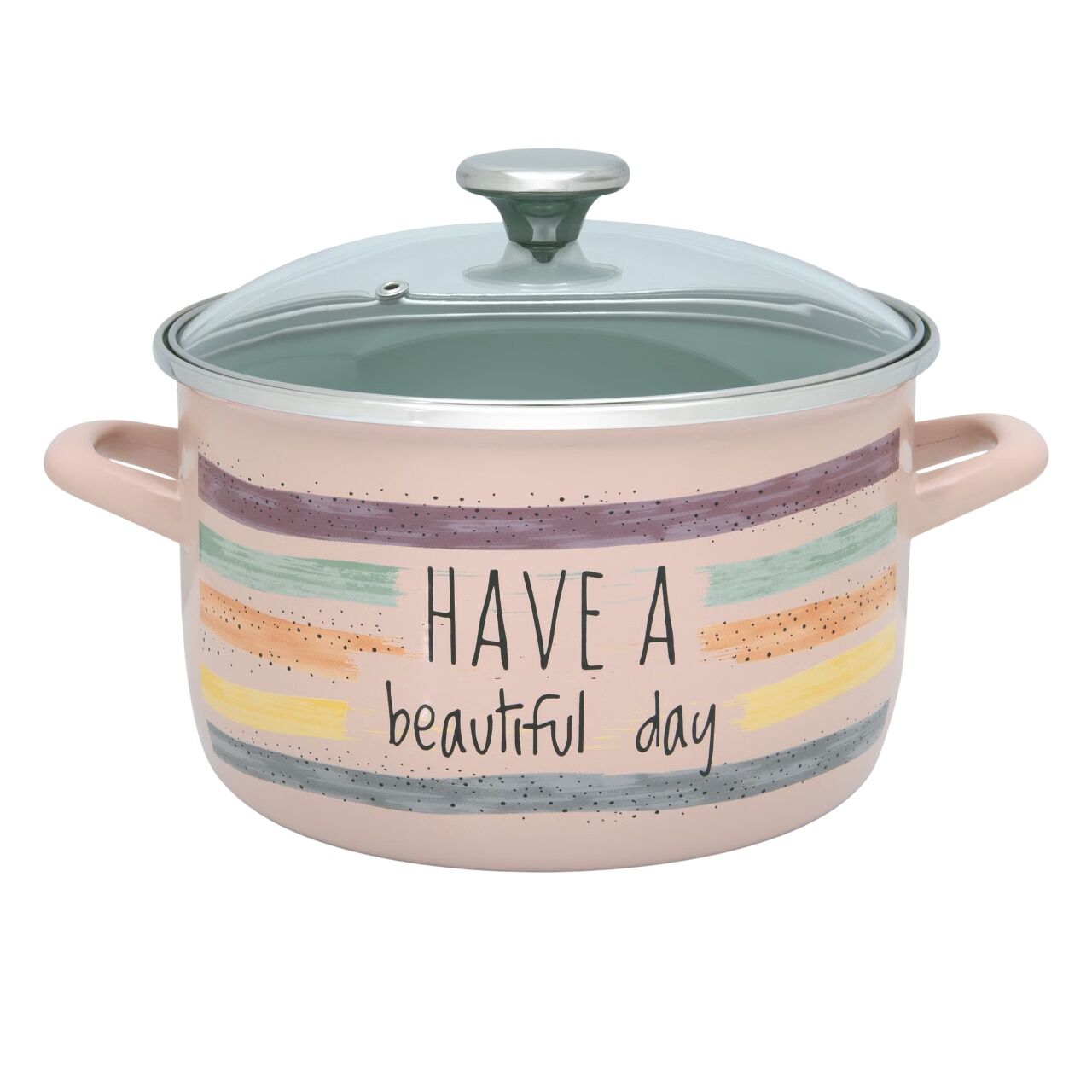 Тенджера 5л с капак Divan Dan червен емайл Metalac, 22 см