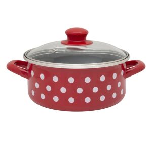 Stieltopf, 2,2 l, Glasdeckel, emailliertes Metall, 18 cm 146868442 - Koch- & Backgeschirr