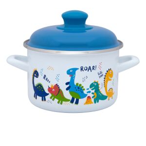 2-Liter-Topf mit Deckel, Metalac, Dino emailliert, 16 cm 146868443 - Koch- & Backgeschirr