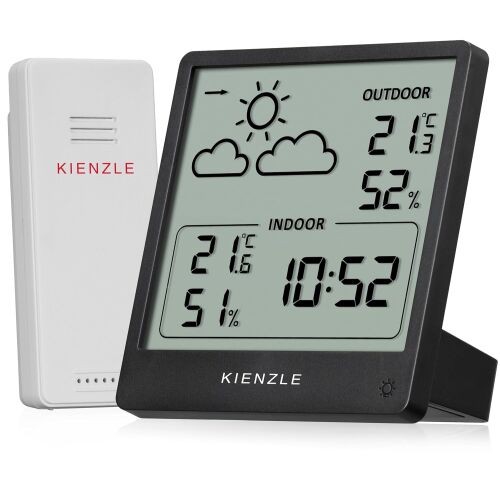 Kienzle Slim LCD Időjárás Állomás Kültéri Érzékelővel - Fekete 146869616