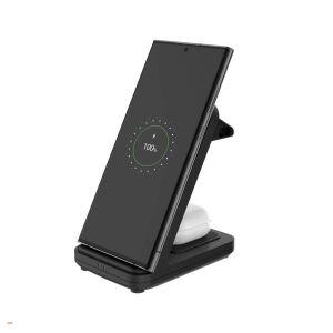 Fixed FIXPOS-U-BK 3in1 (Telefon / Fülhallgató / Óra) Wireless töltő 25W - Fekete