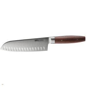Gefu ENNO Bordázott Acél Santoku kés diófa markolattal 18cm - Barna 146870523 - Gefu