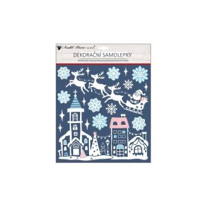 Moș Crăciun în oraș, autocolant decorativ strălucitor - 30 x 38 146871303 - Crăciun