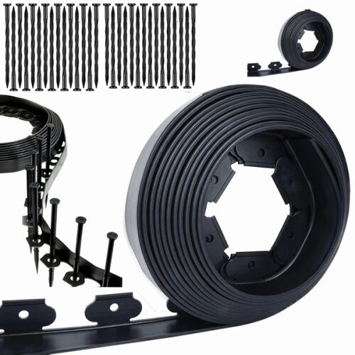 Kerti gyepszegély szett, 40x50x20m + 30 db fekete horgonycsap 146872153