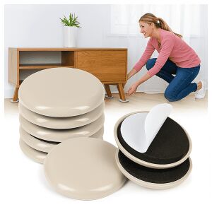 Kerek csúszótalpak bútorok mozgatásához, öntapadós, 4,2 cm, 8 db.