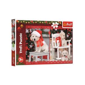 Trefl 200 db-os puzzle - Kiskutya karácsonyi fotózás (13302) 146872783 - Puzzle