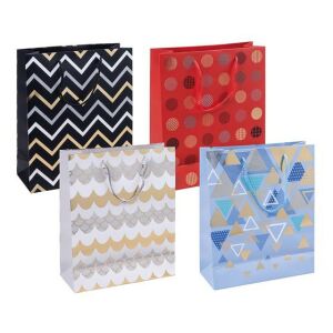 Ajándéktáska, zsinórfüles, 25x30x10 cm, DONAU "Home", vegyes minta 146875494 - Művészet & Hobbi