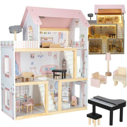 Fa babaház bútor 78cm rózsaszín LED 146878192