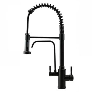 Welland Rialto-Max 3 utas / vízszűrős mosogató csaptelep - kihúzható zuhanyfej (fekete)