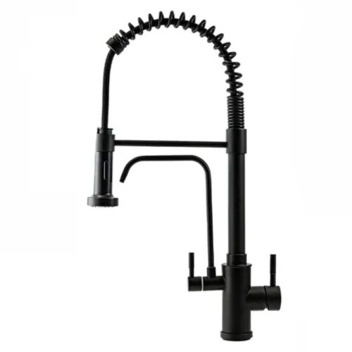 Welland Rialto-Max 3 utas / vízszűrős mosogató csaptelep - kihúzható zuhanyfej (fekete) 146883482