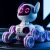 TOOBY Robotkutya Távirányítós RC 360°-os fények és hangok fehér és lila színben 146886050