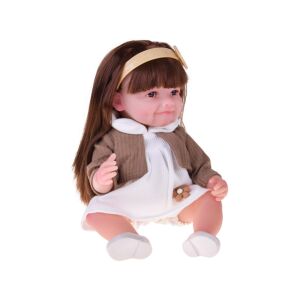 Bájos Tosia baba puha gumiból, hosszú haj, ruha - 30 cm 146886404 - Ramiz