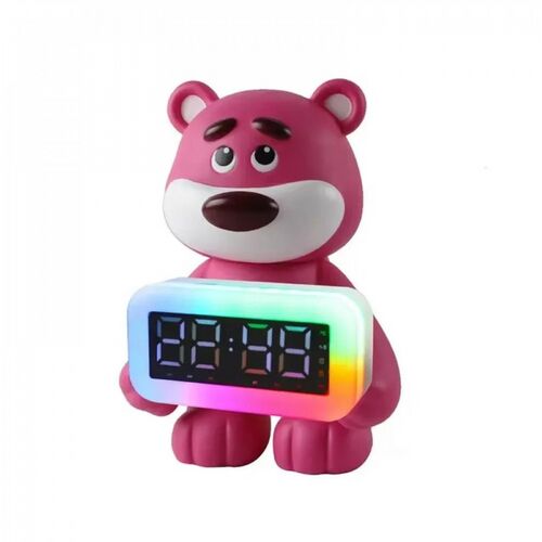 Tragbarer Bluetooth-Lautsprecher in Teddybärform mit Uhr, Rosa, CH-M51 146886484