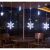 112 LED svetelná clona s efektom cencúľa Snowflake na batérie, vonkajšia a vnútorná, studená biela, šírka 200 cm, s 8 režimami svietenia 146889556