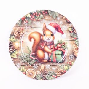 Tálca kerek műanyag mókus 33cm 146889714 - Dekortál