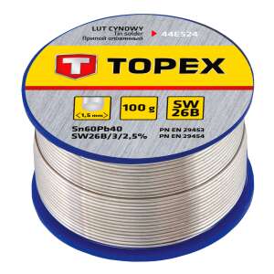 Topex 100g Sn60Pb40 Drut lutowniczy, 1,5mm, SW26B - Akcesoria do lutownicy
