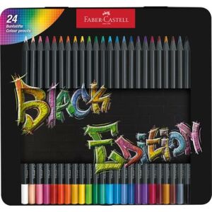 Színes ceruza készlet, háromszögletű, fémdobozban, FABER-CASTELL "Black Edition",  24 különböző szín 146892631 - Színes ceruza
