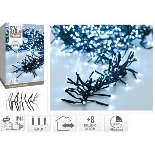 Karácsonyi Fa Lámpák Lámpalánc 576 Led Időzítő Hűvös Fehér 146894692