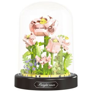 Balody Mini Blocks – Világos Rózsa üvegbúrában (365 db-os készlet) 146894754 - Műanyag építőjáték