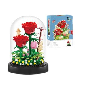 Balody Mini Blocks – Vörös rózsa üvegbúrában (596 db-os készlet) 146894753 - Műanyag építőjáték