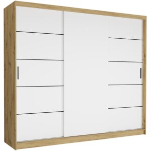 NORVIO IV. Gardróbszekrény 250x218x60 - artisan, fehér