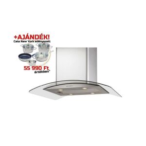 Cata - Páraelszívó Isla gamma 900 X/E inox-üveg LED + Cata PROFESSIONAL edényszett 146898295 - Cata