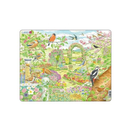 Larsen Kerti madarak és virágok puzzle, 60 darabos 