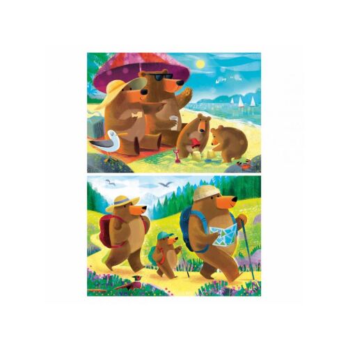 Ravensburger puzzle Medvecsalád nyaralás  2x24 darabos 146899683 - Puzzle és kirakó