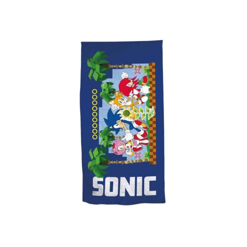 Sonic the Hedgehog strandtörölköző, 70x140cm, Sonic, Tails, Knuckles és Amy Rose szereplőkkel - Törölköző