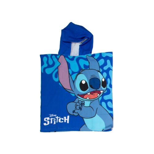 Disney Stitch kapucnis törölköző poncsó, kék, 55x110cm - Törölköző