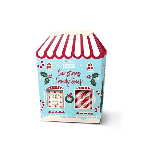 VENUS Xoxo Karácsonyi Candy Shop Ajándék szett - Tusfürdő 50 ml + Testápoló 50 ml 146901330