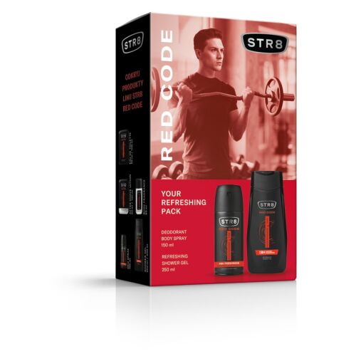 STR 8 Ajándék Szett Piros kód (Deo spray 150ml+tusfürdő 250ml)