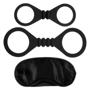 Kajdanki- Me You Us Bound To Please Blindfold Wrist And Ankle Cuffs Black 146901862 - Moda i ubiór