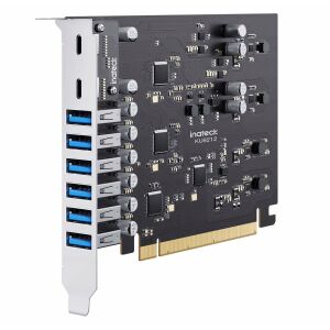 inateck PCIe USB 3.2 G2 kártya, 2 USB C, 6 USB A port 16 Gbps