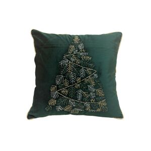 Zöld karácsonyi párna karácsonyfával 45cm