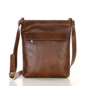 Torebka skórzana listonoszka prostokątna klasy premium - MARCO MAZZINI brązowa 146906246 - Opatrunek dodatkowy