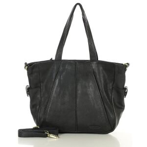 Miękka torebka skórzana shopperka na ramię - MARCO MAZZINI - czarna 146907778 - Opatrunek dodatkowy