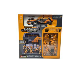 McLaren Pit Stop - boxutca diorama szett - MCL38 F1 #4 (2024) - Lando Norris - szerelőkkel -  Bburago - 1:43 146915699 - Bburago