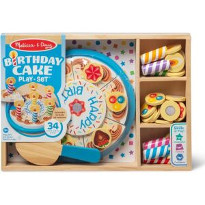 Melissa & Doug - Születésnapi torta fa játékszett, Többszínű, 3 éves kortól 146918952 - Spin Master