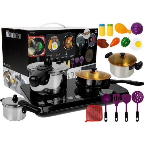 32 elemes rozsdamentes acélból készült gyermek konyhafelszerelés indukciós lappal 146920802