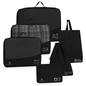 BPO-02 FEKETE 6 db-os szervező UTAZÓ bőröndhöz 146922133 - Bőrönd kiegészítő