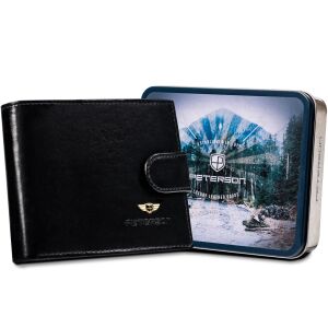 Peterson bőr pénztárca PTN N992L- VT FEKETE 6138 146925232 - Férfi pénztárca