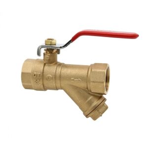 OPTI golyóscsap ferde szűrővel, acél kar tömszelencével (DSt), sárgaréz 3/4 hüvelykes, PN25, W-W menet 146925237 - Golyóscsap