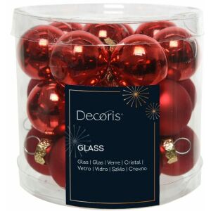 Piros karácsonyfadíszek, 24 darabos készlet, 2,5 cm 146925769 - Karácsonyfadísz